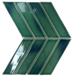 High quality Wall Decorative Backsplash Green Irregular Mosaic Tile