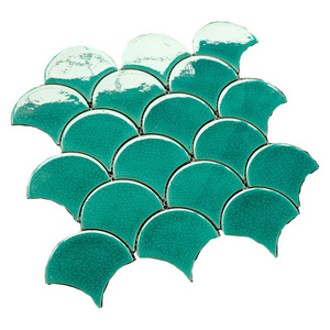 High Quality Malachite Green Marble Fish Scale Mosaic Tile For Bathroom Wall Decor