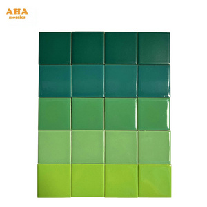 Green Waterjet Marble Crysta Mirror Coconut Shell Glass Mosaic Display Peel Stick Floor Wallpaper Pattern Tiles