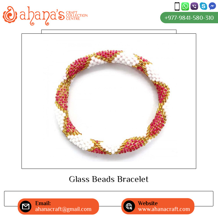 Nepal Origin Exporter of Top Selling Handmade Fashion Jewelry Glass Beads Bracelets at Reliable Market Price