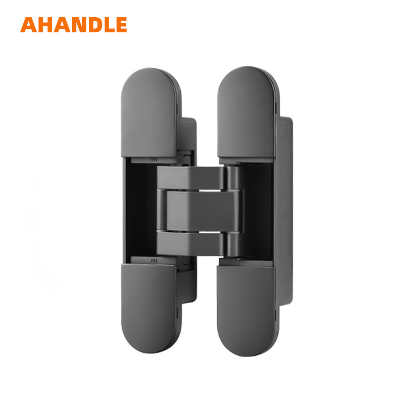 AHANDLE Modern Design Invisible Concealed Hinges Frameless Veneered Interior Door with 3D Adjustable Hidden Zinc Alloy Hinges