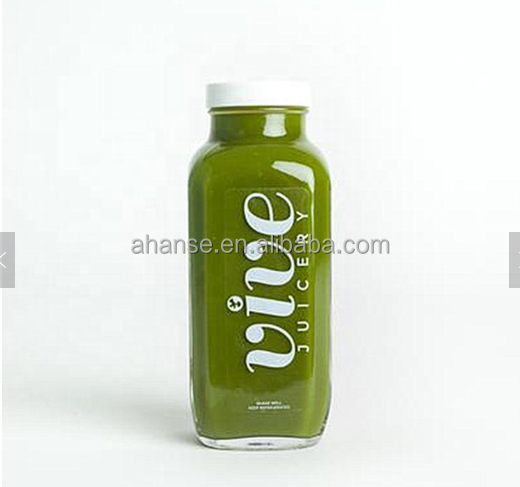 2 oz 6 oz 8 oz 10 oz 12 oz 16 oz clear french square beverage glass bottle cold pressed juice bottles with airtight screw cap