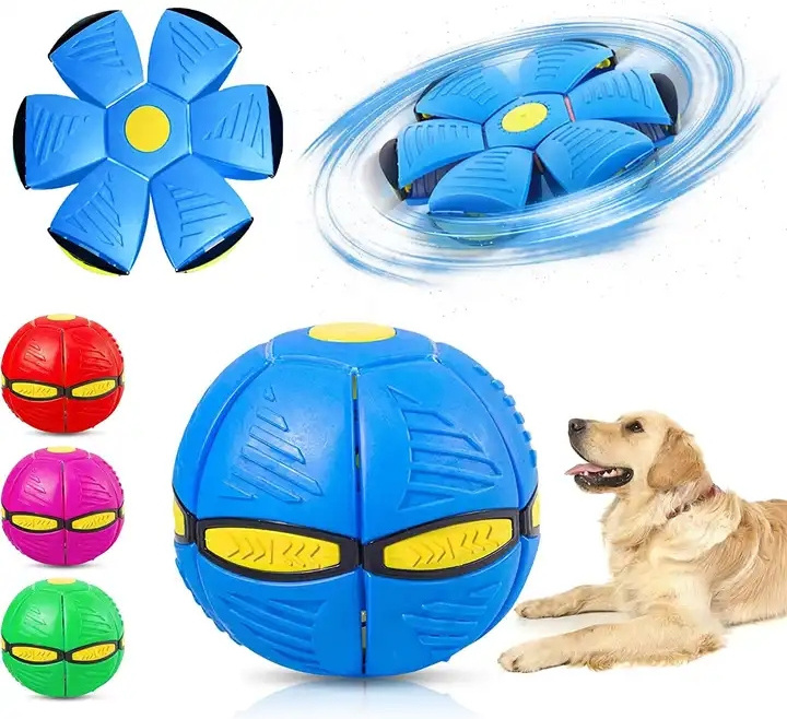 Colorful Pet Light Flying Saucer Ball Interactive Dog Cat Puppy Ball Toys Pet Dog Outdoor Ball Toys