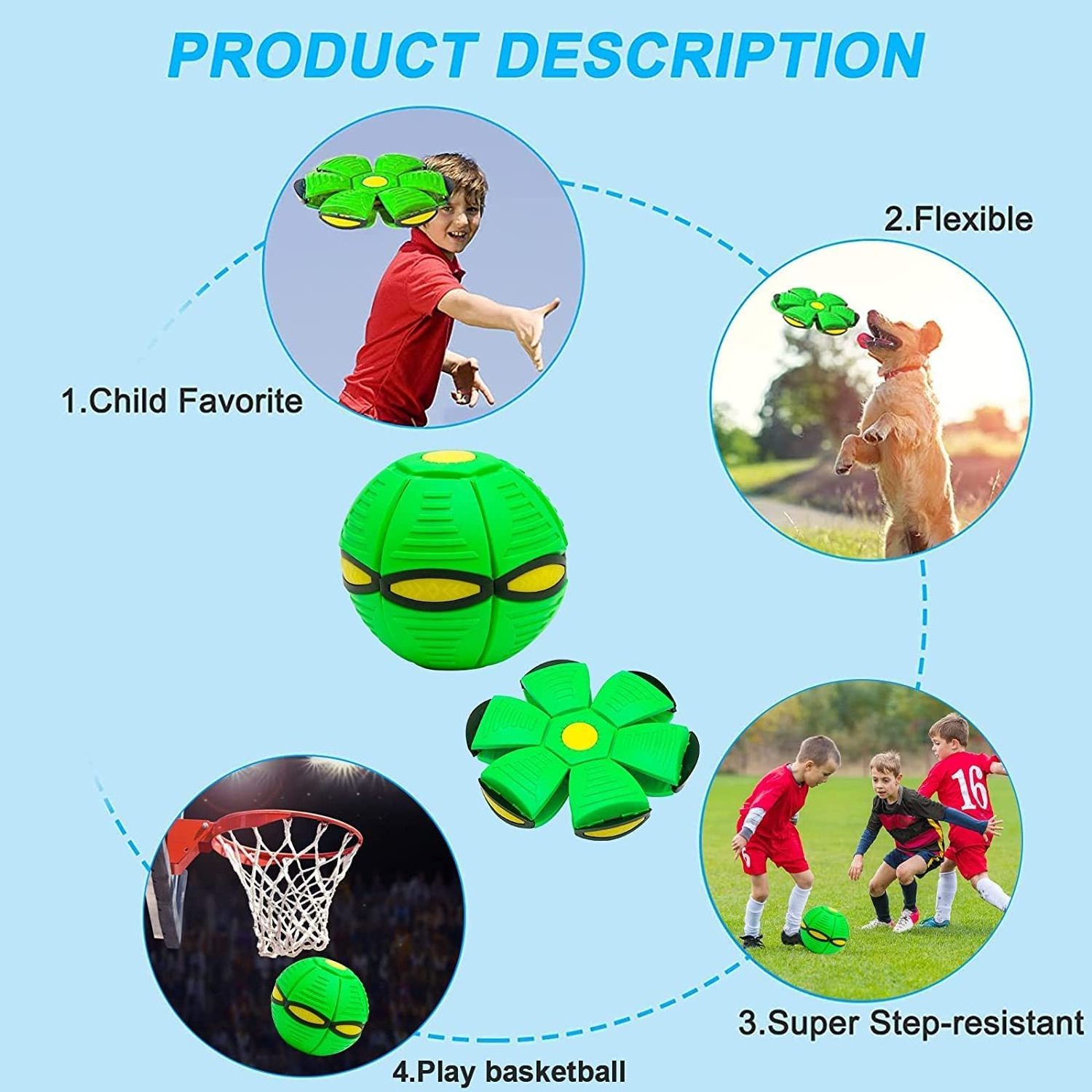 Colorful Pet Light Flying Saucer Ball Interactive Dog Cat Puppy Ball Toys Pet Dog Outdoor Ball Toys