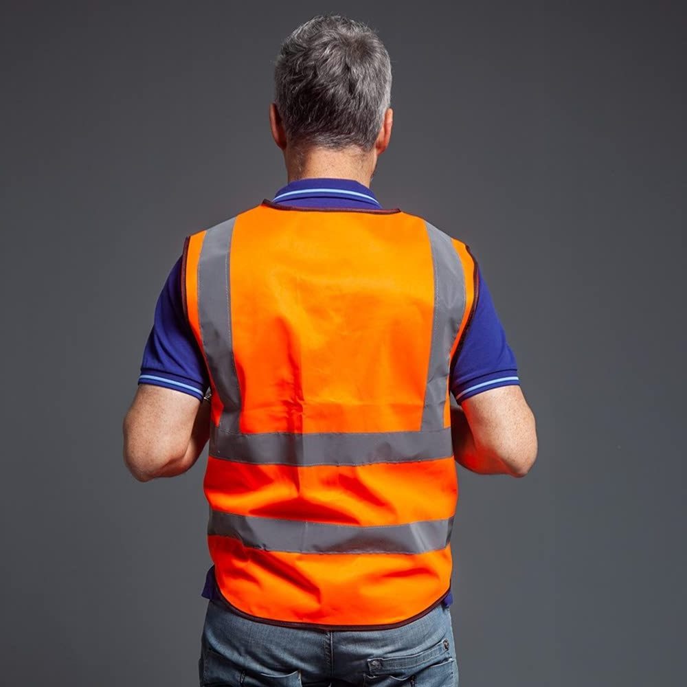 Custom Reflective Safety Vest for Women Men High Visibility Vest Security with Pockets Zipper