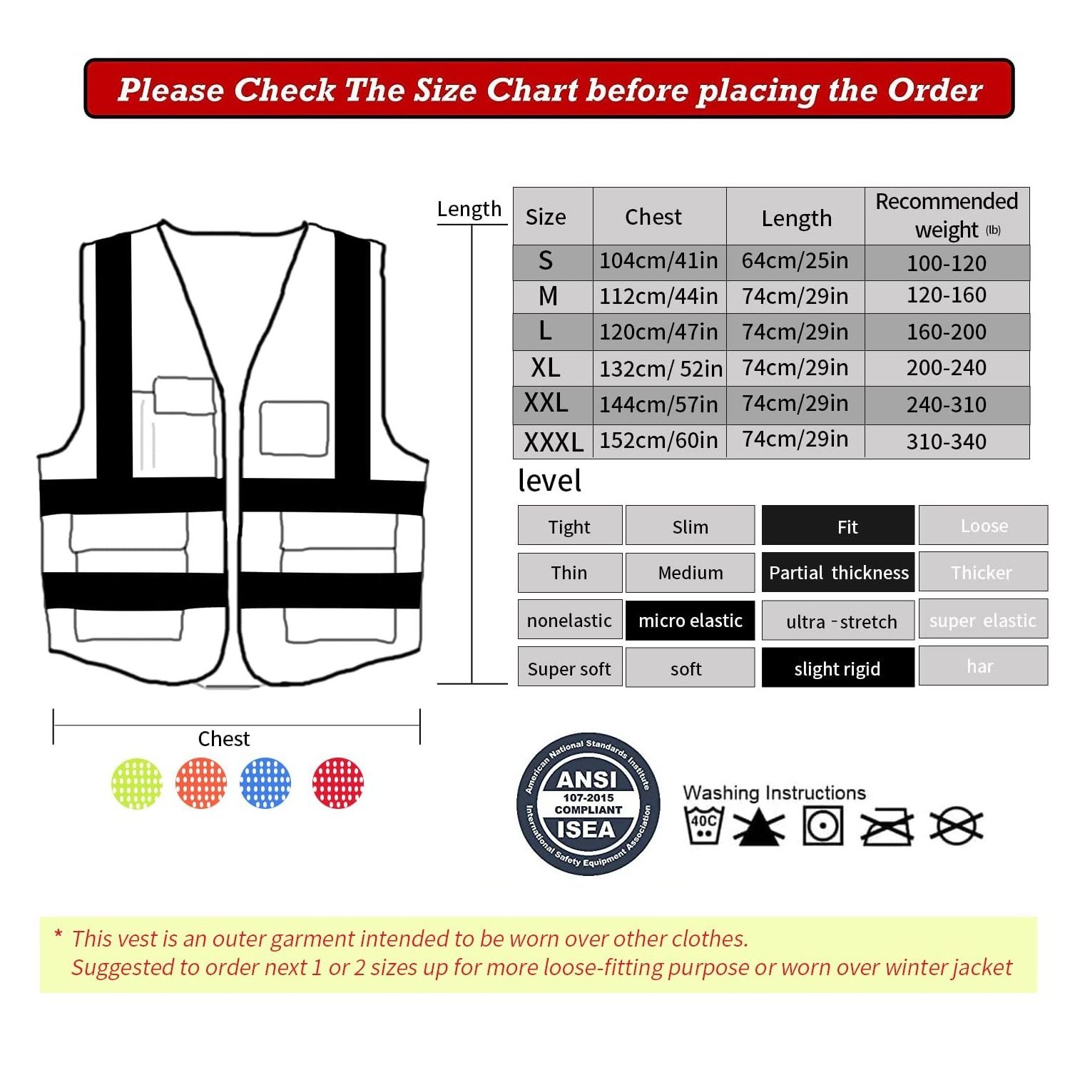 Custom Reflective Safety Vest for Women Men High Visibility Vest Security with Pockets Zipper