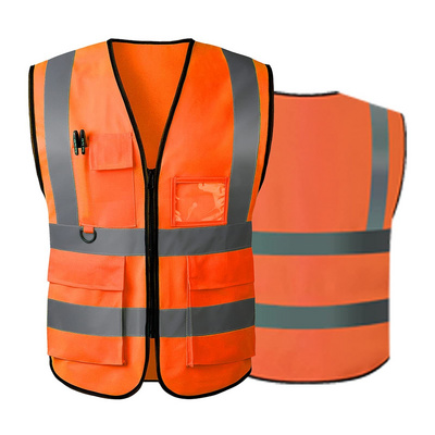 Custom Reflective Safety Vest for Women Men High Visibility Vest Security with Pockets Zipper