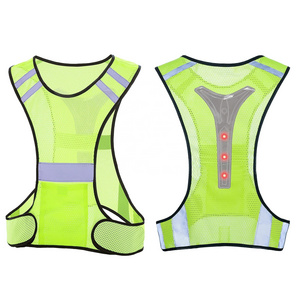 Wholesale LED Reflective Gear High Visibility Reflective Safety Vest for Running Jogging Biking