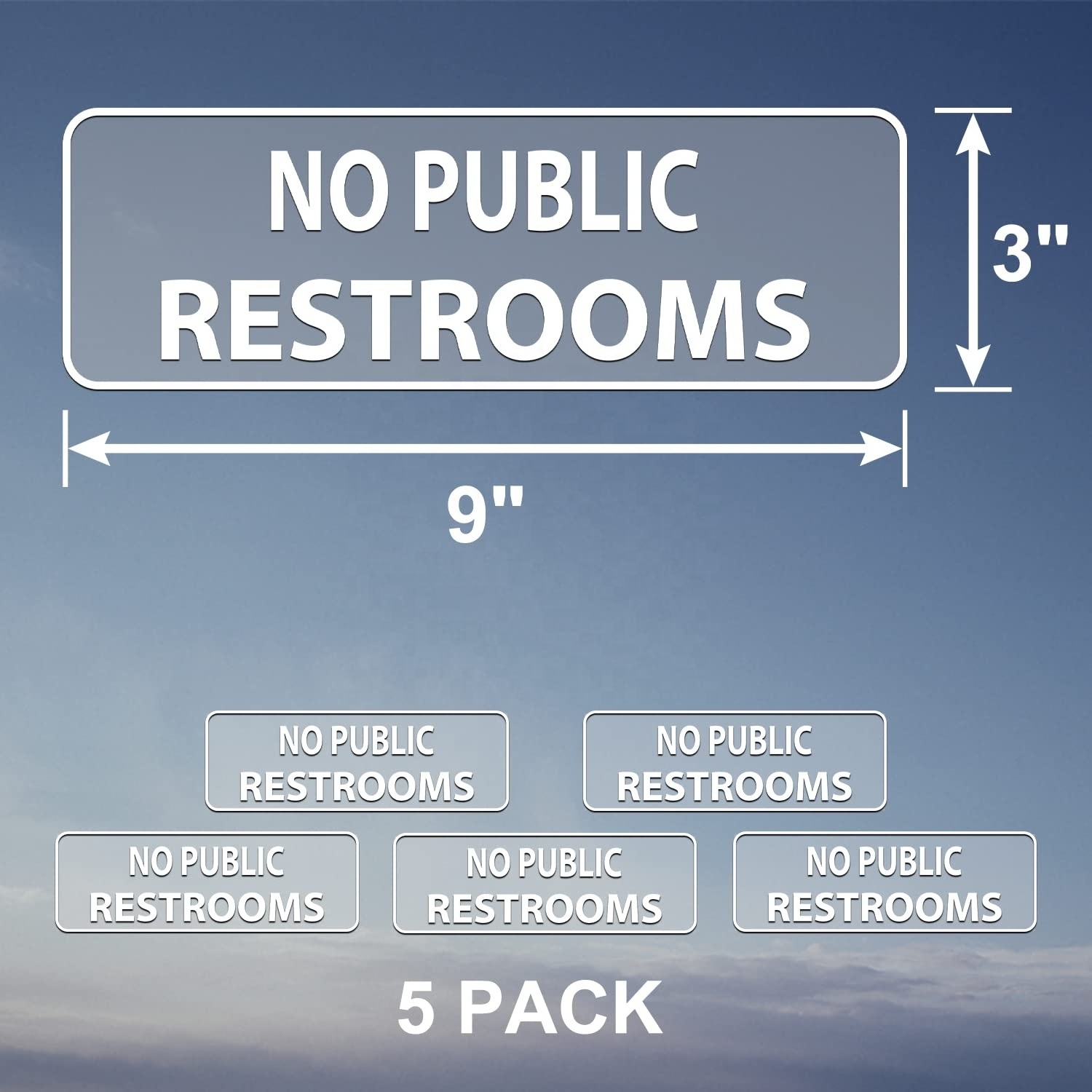 Securun Wholesale Premium No Public Restrooms Sign Sticker 9x3 Inch Vinyl Window Door Signs Business Removable Waterproof Decal