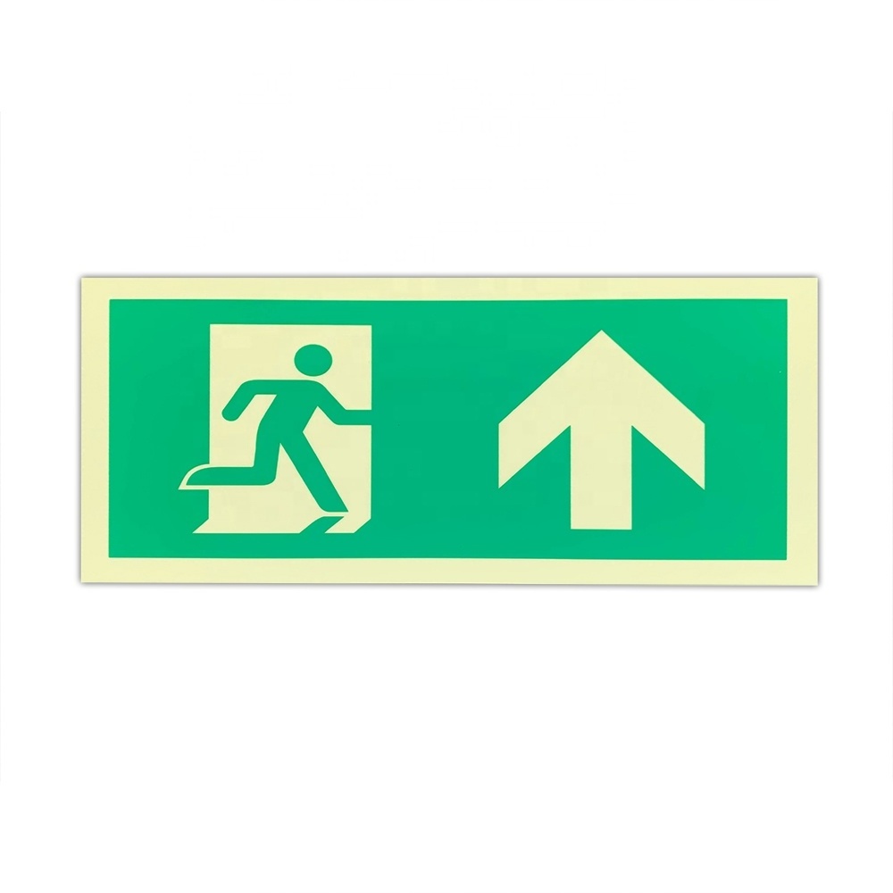 Factory Price Emergency Exit Sign Photoluminescent PVC Fire  Exit Sign Board  Running Man Exit Sign