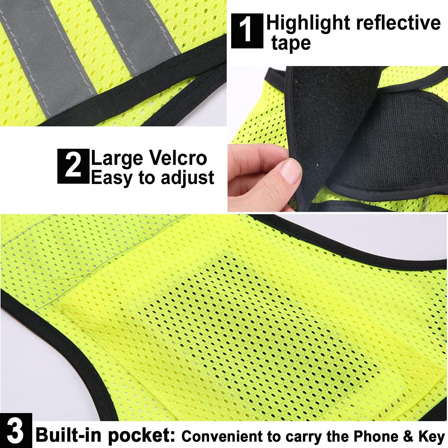 Securun Reflective Night Running Vest Lightweight Safety Vest with  High Visibility for Jogging Hiking