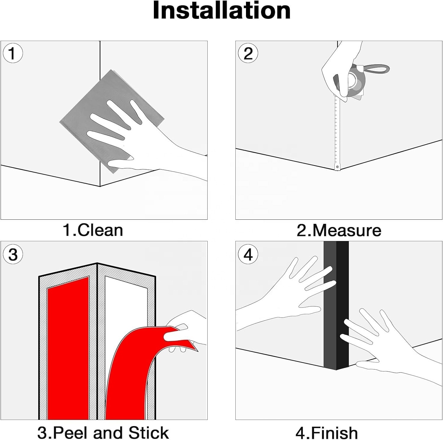 Aluminum Corner Guards, Peel and Stick Metal Corner Protector Molding Trim for Wall Door Frame Cabinet Baseboard Protection