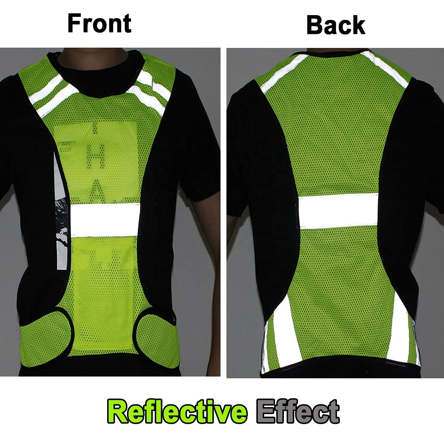 Securun Reflective Night Running Vest Lightweight Safety Vest with  High Visibility for Jogging Hiking