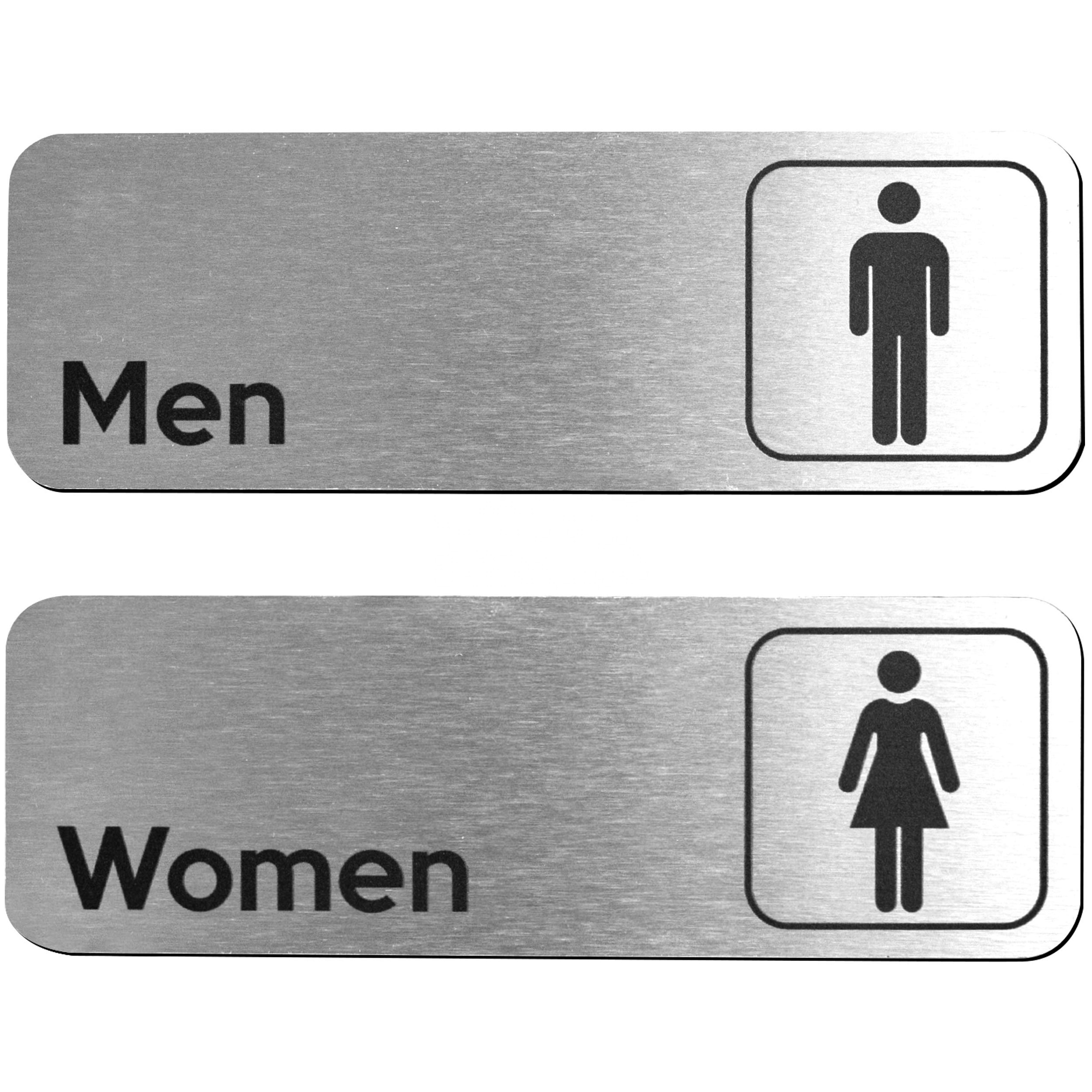 Men and Women Modern Restroom Sign plate Brushed Aluminum Door Restroom Signage