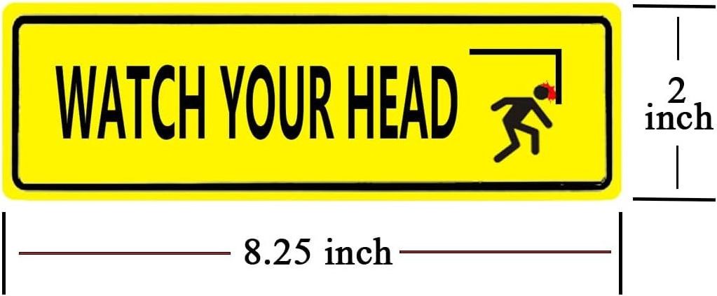 Watch Your Head Stickers Labels, 8.25*2 Notice Caution Warning Sign Label Decal Sticker for Business, Door Signs, Outdoor&Indoor