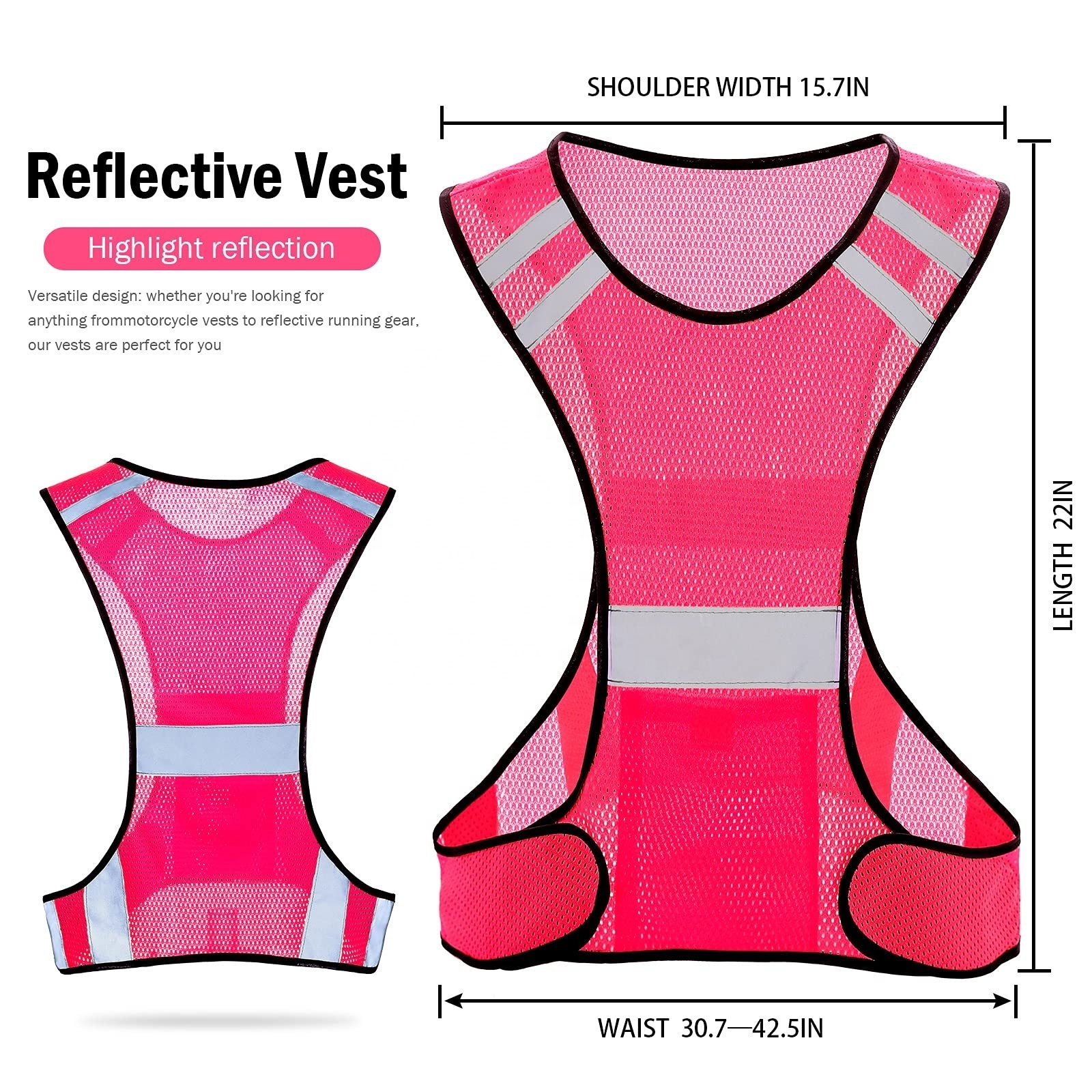 Custom Construction Reflective Vest High Visibility Security  Vest Reflective Gear for Women