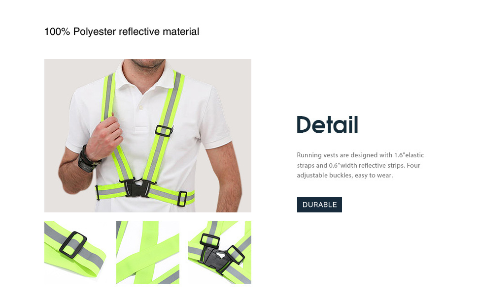 High Visible Reflective Vest with Reflector Bands Reflective Running Gear for Men and Women