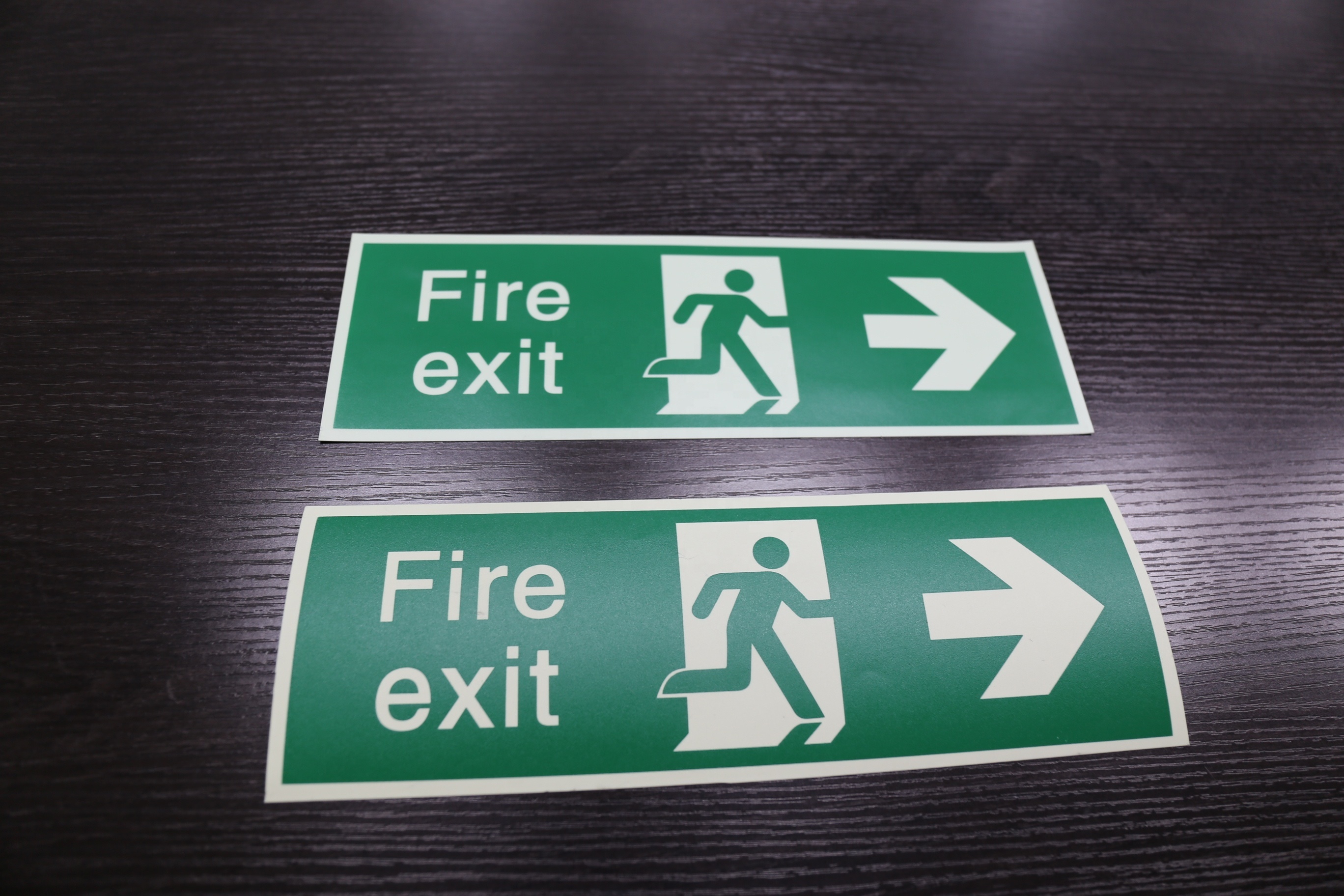 Factory Price Emergency Exit Sign Photoluminescent PVC Fire  Exit Sign Board  Running Man Exit Sign