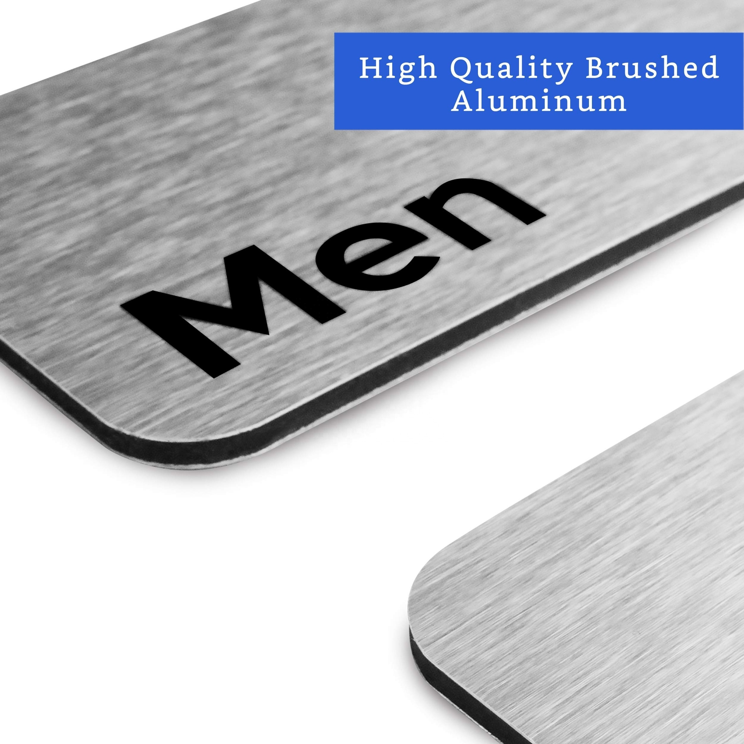 Men and Women Modern Restroom Sign plate Brushed Aluminum Door Restroom Signage