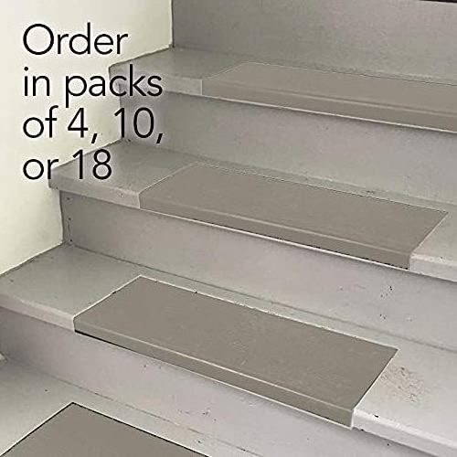 Indoor Vinyl Stair Tread Mat - Slip-Resistant Runner for Square Steps, Grips Tile, Wood, Concrete, Laminate, Floor Protector