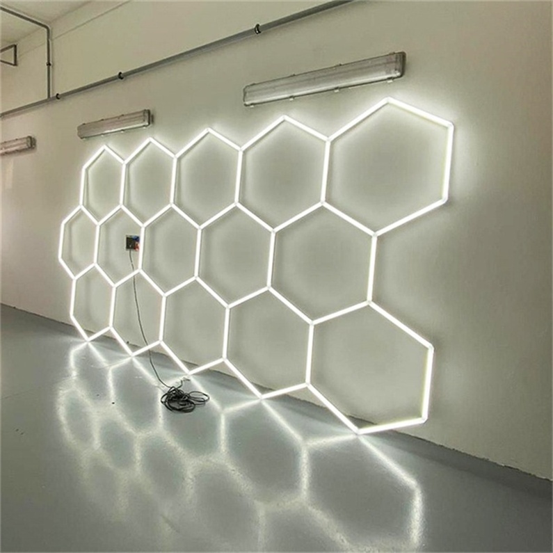 Station Garage Ceiling Design Hexagon Led Lights Led Light Border Car Detailing Led Garage Lamp Hexagon