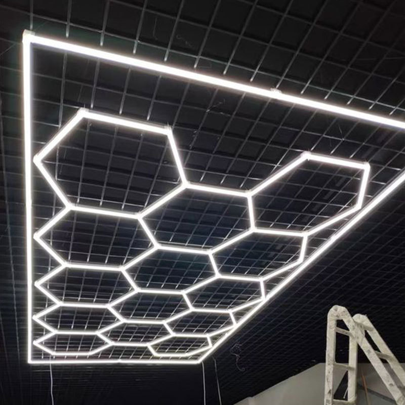 Custom Hexagonal Supermarket Honeycomb Led Light Ceiling Lighting For Shops And Hexagon Light Wall