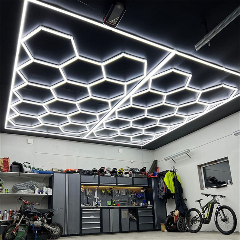 Luz Led Hexagonal For Auto Detailing Shop 2430mm*4840mm Led Garage Work Light Hexagonal Led Panel