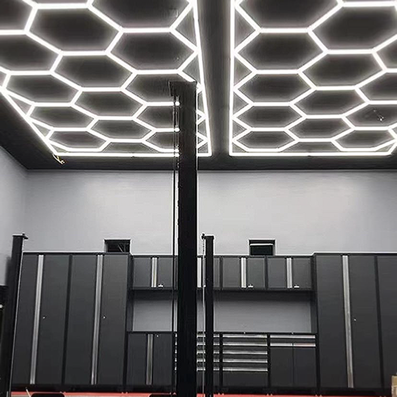 Station Garage Ceiling Design Hexagon Led Lights Led Light Border Car Detailing Led Garage Lamp Hexagon