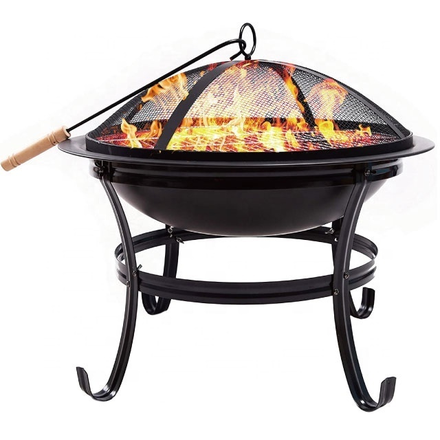 21.5 inch Charcoal Fire Pit With BBQ Grill For Camping