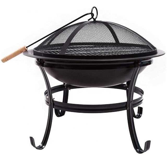 21.5 inch Charcoal Fire Pit With BBQ Grill For Camping