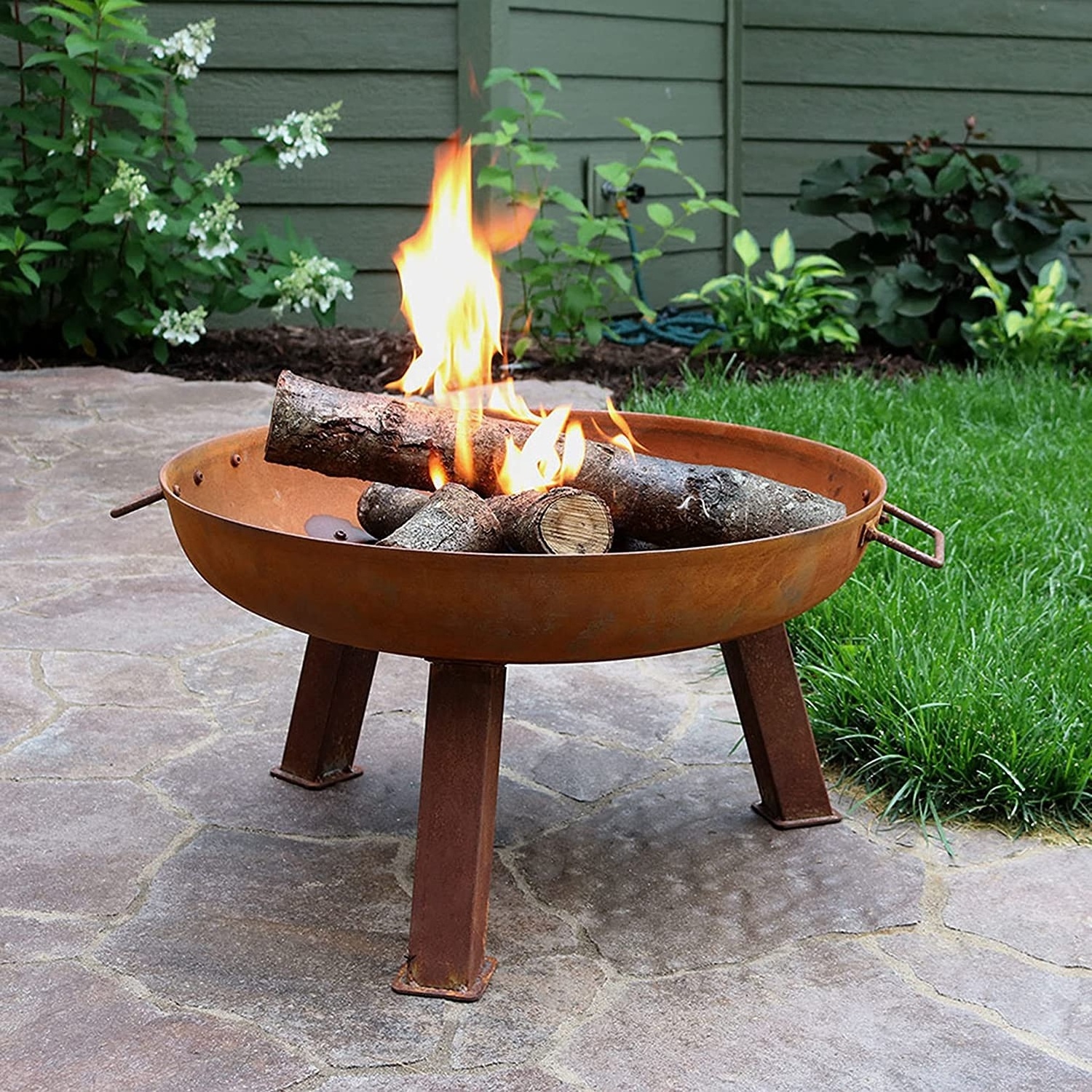 32 Inch Patio Corten Steel Fire Pits BBQ