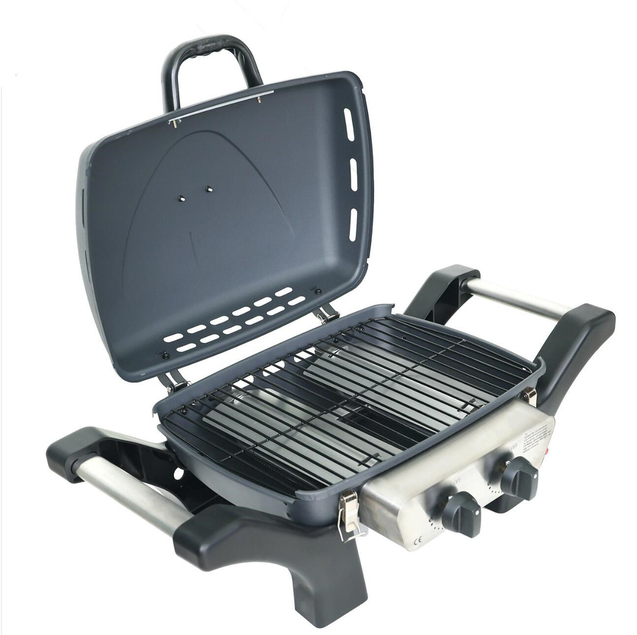 Food Safety Touch Enamel Cooking Grid Portable Camping Gas Grill 2 burner