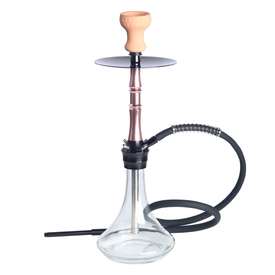 Cheap Premium Glass Pipes With Hose Multicolor Alloy Metal Nargila Hookah Shisha Metal Colorful Hookah chicha