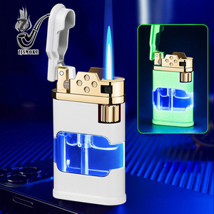 New Premium Gift Wholesale High end Inflatable Direct Fire Lighter Transparent Window Lighter