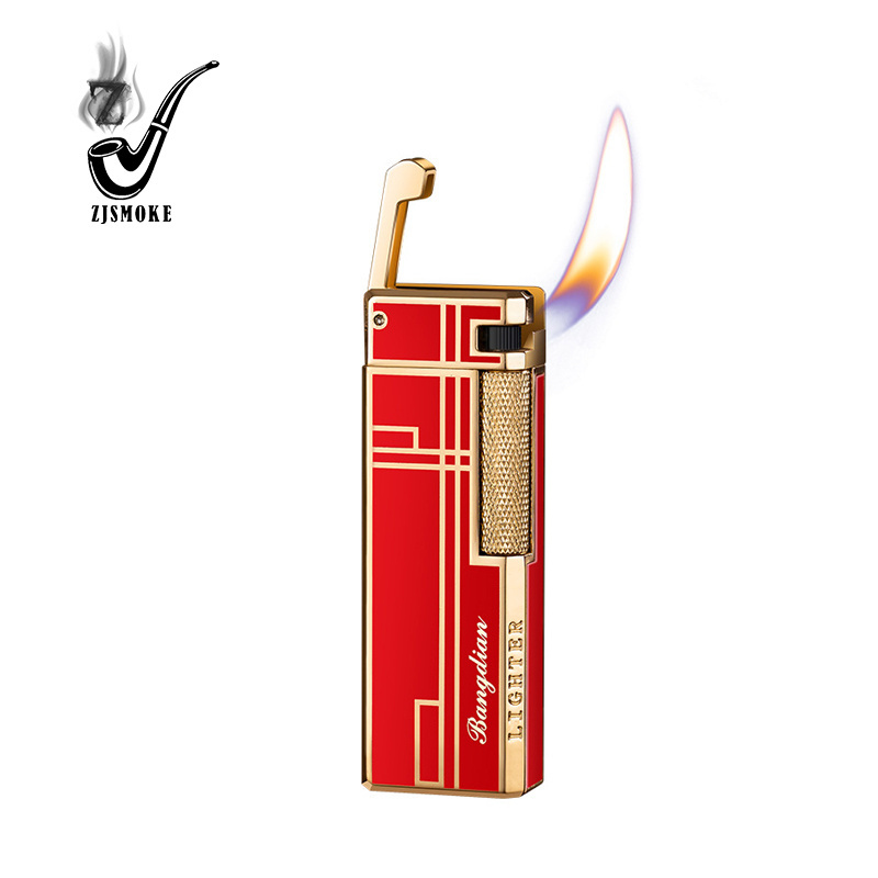 Newly Designed lighters Customizable carved tobacco accessories refillable cigarette lighter plastic candle lighter gas