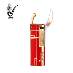 Newly Designed lighters Customizable carved tobacco accessories refillable cigarette lighter plastic candle lighter gas