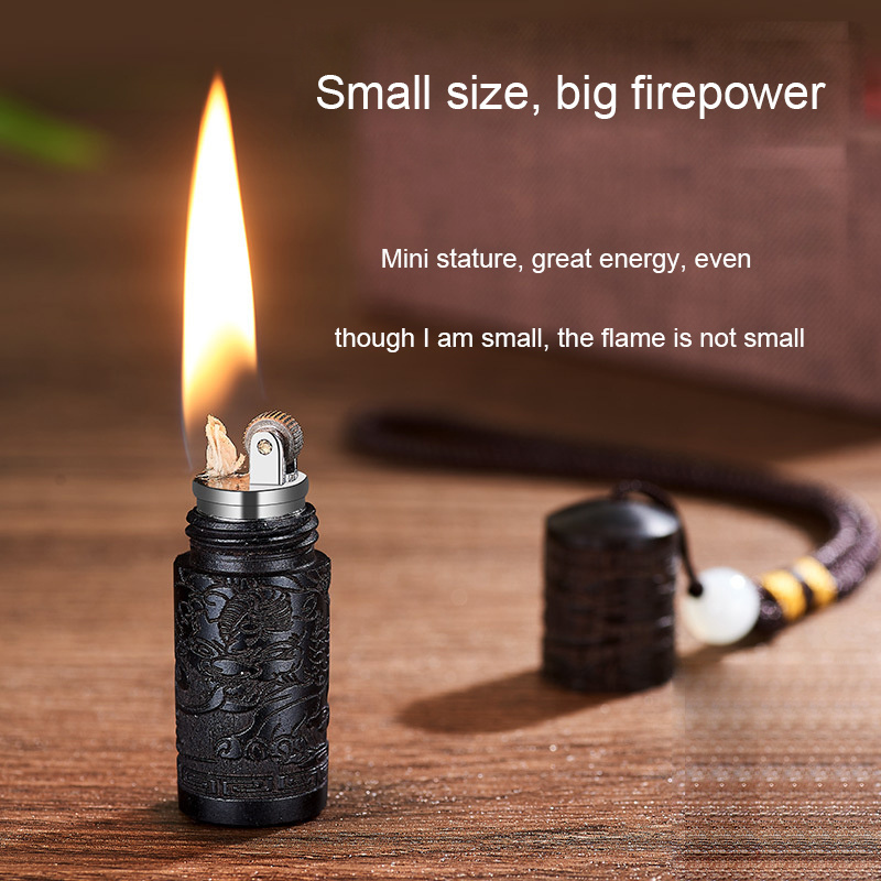 Outdoor Mini  Cover Lighter Kerosene Mini Lighten small Oil Machine Creative  Chain Pendant Type Kerosene