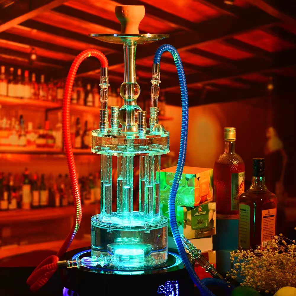 Hot Selling colorful hookah accessories laser LED light sheesha hookah set for Shisha Bar Smoking