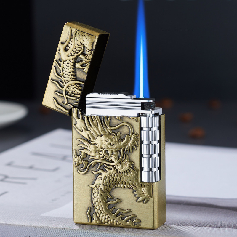 Creative personality candle gas lighter dragon gold long lighter  at the party