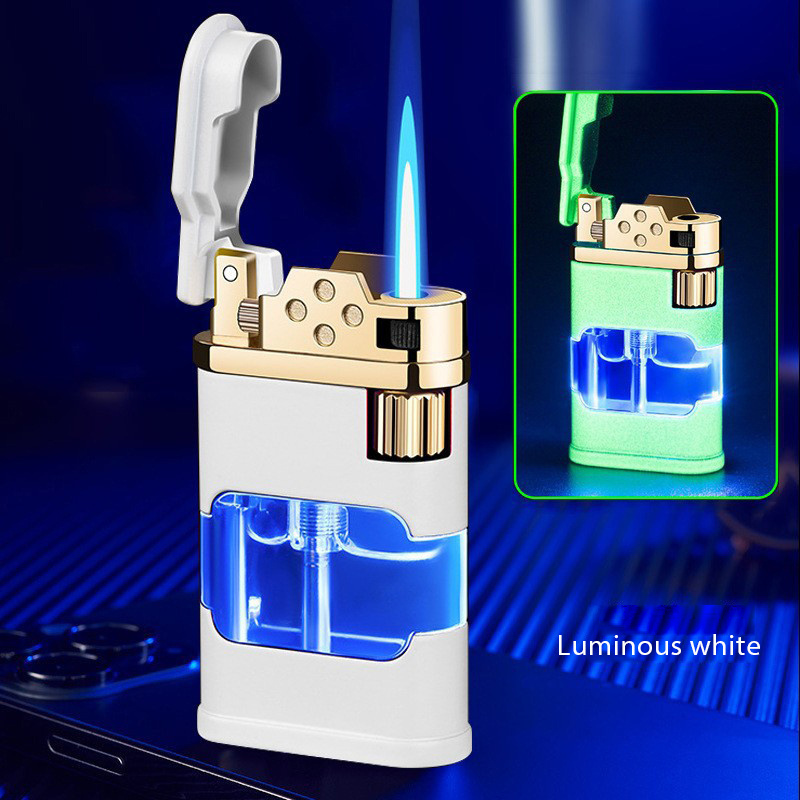 New Premium Gift Wholesale High end Inflatable Direct Fire Lighter Transparent Window Lighter