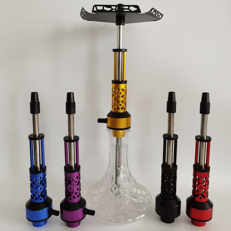 Free Custom Logo Large Blue Gravity Hookah For 360 Rotating Cachimba Glass Tips Silicone Hose Gravity Shisha Set