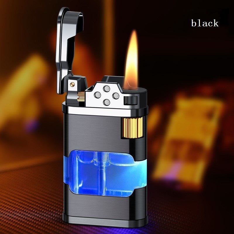 New Premium Gift Wholesale High end Inflatable Direct Fire Lighter Transparent Window Lighter