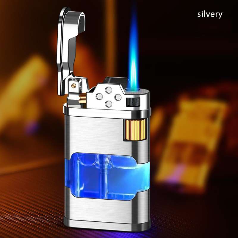 New Premium Gift Wholesale High end Inflatable Direct Fire Lighter Transparent Window Lighter