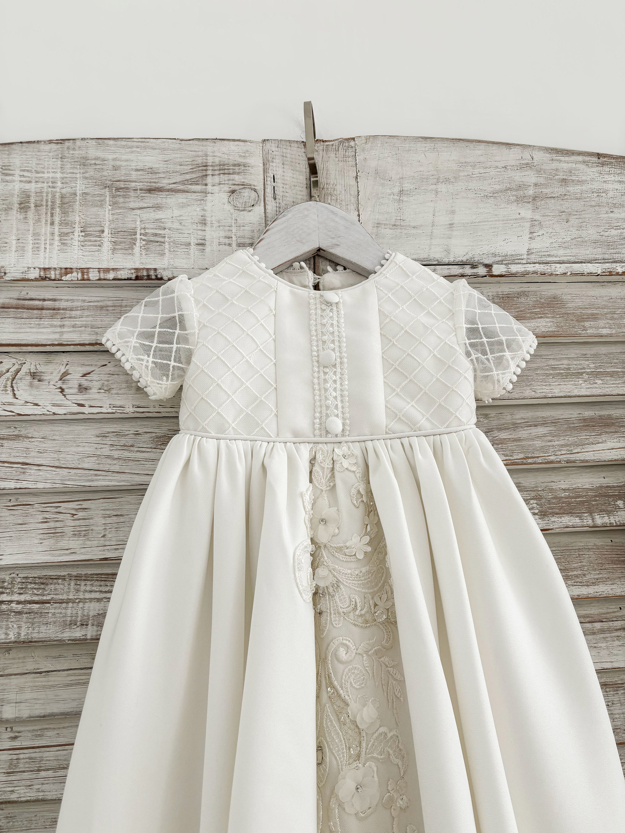 First communion Dress Lace Mikado Baptism Dress Baby Girl Christening Dress Maxi Christening Gown