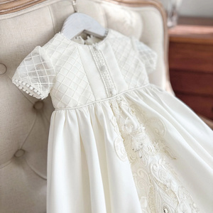 First communion Dress Lace Mikado Baptism Dress Baby Girl Christening Dress Maxi Christening Gown