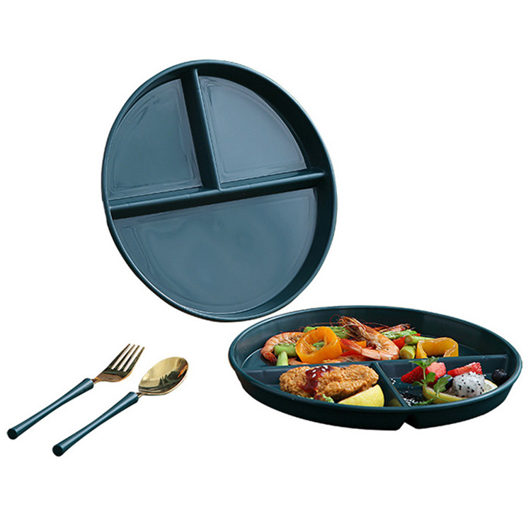 Divider plate plate divider set plate three dividers household adult plastic serving dish