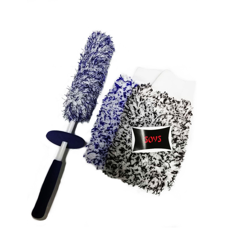 Factory direct sales car wheels brush blue and white fiber brush