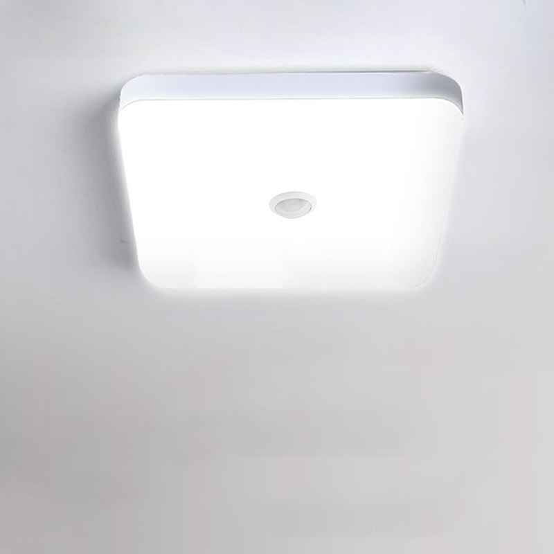 Human Sensor Panel Lamp Indoor Round Square 18W 24W 36W LED Stair Ceiling Light With Motion Detector Smart Sensor Light