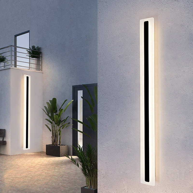 18W Wall Light Outdoor Modern Frosted Garden Sconce Linear Strip Wall Lamps Rainproof Aluminum Porch Long LED Outdoor Wall Light