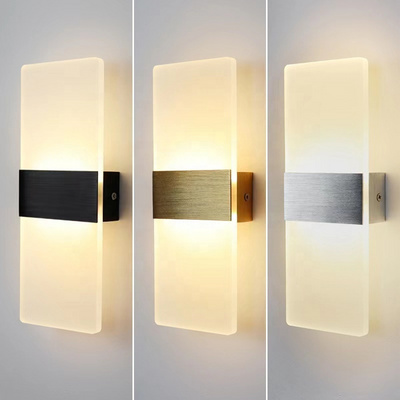 Modern Wall Sconce Led Wall Light Up Down Lighting Cold Warm White Minimalism Indoor Home Room Bedroom Hotel Decoration